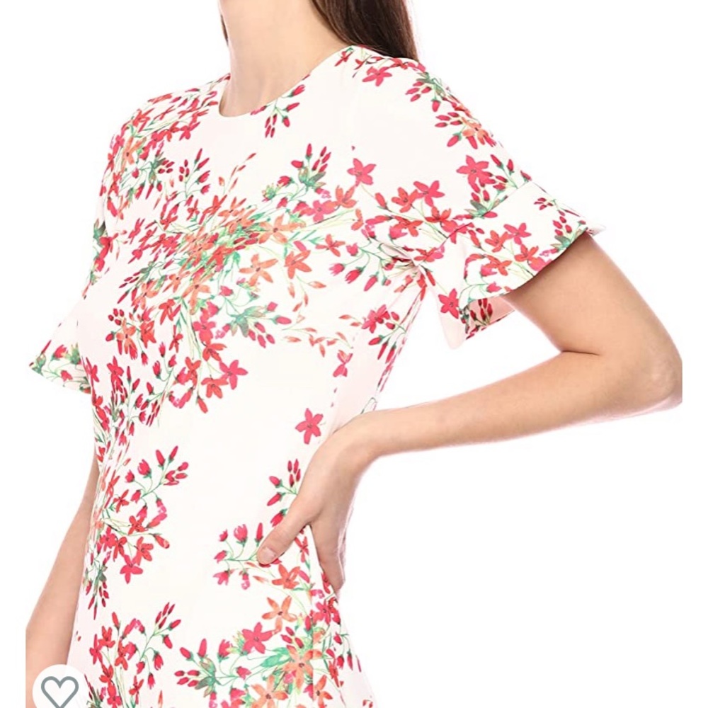 Calvin Klein White & Red Floral Sheath Dress NWT - Picture 3 of 13